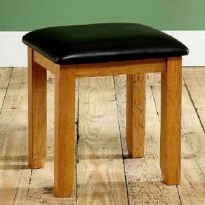 Rustic Oak : Ghế Đôn - Mặt Nệm Đen